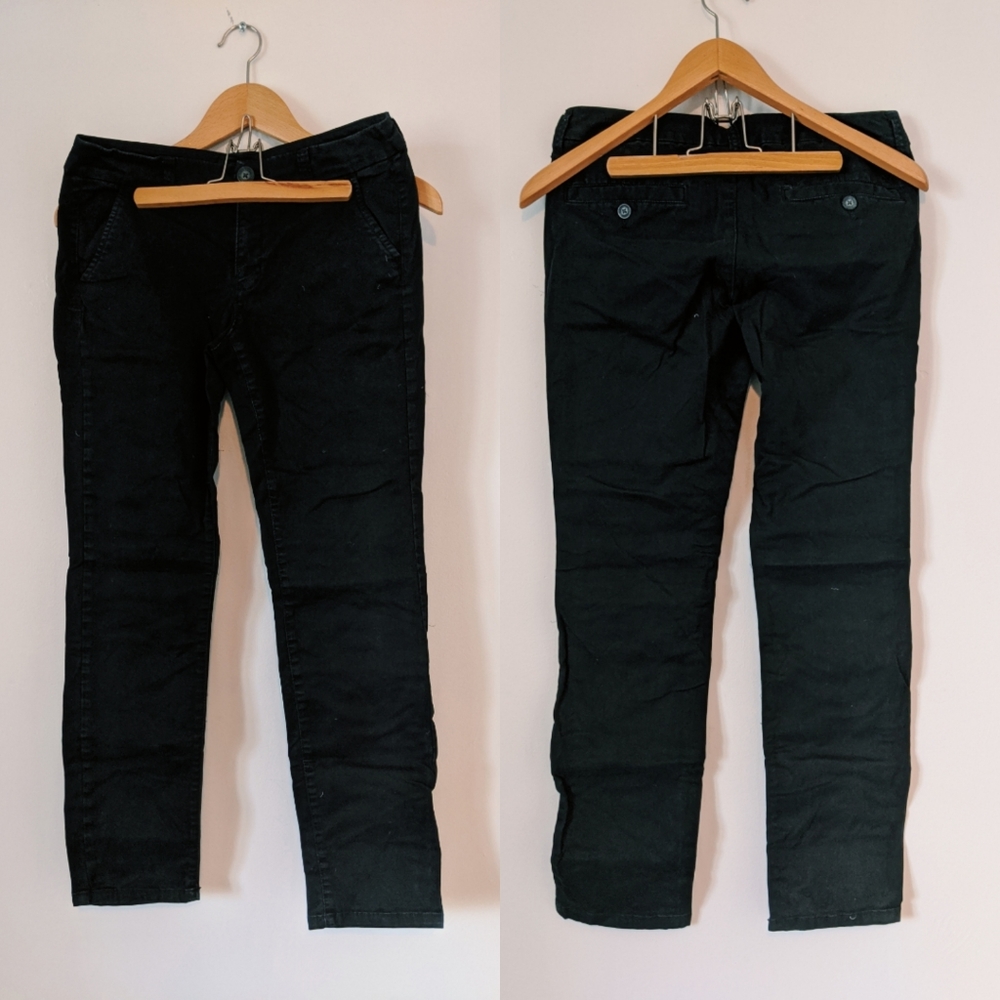 AEO Skinny Black Twill Pants - 4S